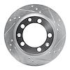 E-Line Drilled & Slotted Silver Brake Rotor, 1977-1988 Audi/Porsche/Volkswagen, Position: Rear Right - image 1