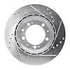 E-Line Drilled & Slotted Silver Brake Rotor, 1986-1995 Audi/Porsche/Volkswagen, Position: Rear Left - image 1