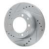 E-Line Drilled & Slotted Silver Brake Rotor, 1986-1995 Audi/Porsche/Volkswagen, Position: Rear Left - image 2