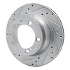 E-Line Drilled & Slotted Silver Brake Rotor, 1987-1997 Audi/Porsche/Volkswagen, Position: Rear Left - image 1