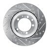 E-Line Drilled & Slotted Silver Brake Rotor, 1987-1997 Audi/Porsche/Volkswagen, Position: Rear Left - image 3
