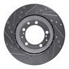 E-Line Drilled & Slotted Silver Brake Rotor, 1987-1997 Audi/Porsche/Volkswagen, Position: Rear Right - image 2