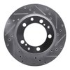 E-Line Drilled & Slotted Silver Brake Rotor, 1987-1997 Audi/Porsche/Volkswagen, Position: Rear Right - image 3
