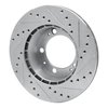 E-Line Drilled & Slotted Silver Brake Rotor, 1987-1989 Audi/Porsche/Volkswagen, Position: Front Left - image 2