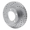 E-Line Drilled & Slotted Silver Brake Rotor, 1989-1997 Audi/Porsche/Volkswagen, Position: Front Left - image 2
