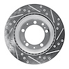 E-Line Drilled & Slotted Silver Brake Rotor, 1987-1989 Audi/Porsche/Volkswagen, Position: Rear Left - image 1