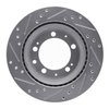 E-Line Drilled & Slotted Silver Brake Rotor, 1987-1989 Audi/Porsche/Volkswagen, Position: Rear Right - image 2