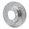 E-Line Drilled & Slotted Silver Brake Rotor, 1997-2004 Audi/Porsche/Volkswagen, Position: Rear Left - image 2