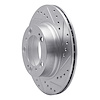 E-Line Drilled & Slotted Silver Brake Rotor, 1997-2004 Audi/Porsche/Volkswagen, Position: Rear Right - image 1