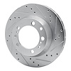 E-Line Drilled & Slotted Silver Brake Rotor, 1991-1997 Audi/Porsche/Volkswagen, Position: Rear Left - image 1