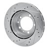 E-Line Drilled & Slotted Silver Brake Rotor, 1991-1997 Audi/Porsche/Volkswagen, Position: Rear Left - image 2
