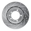E-Line Drilled & Slotted Silver Brake Rotor, 1991-1997 Audi/Porsche/Volkswagen, Position: Rear Left - image 3