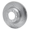 E-Line Drilled & Slotted Silver Brake Rotor, 2007-2016 Audi/Porsche/Volkswagen, Position: Rear Left - image 4