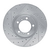 E-Line Drilled & Slotted Silver Brake Rotor, Fits Select Audi/Porsche/Volkswagen, Position: Left Front - image 1