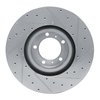 E-Line Drilled & Slotted Silver Brake Rotor, Fits Select Audi/Porsche/Volkswagen, Position: Left Front - image 2