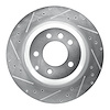 E-Line Drilled & Slotted Silver Brake Rotor, 2005-2018 Audi/Porsche/Volkswagen, Position: Rear Left - image 1