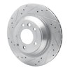 E-Line Drilled & Slotted Silver Brake Rotor, 2005-2018 Audi/Porsche/Volkswagen, Position: Rear Left - image 3