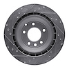 E-Line Drilled & Slotted Silver Brake Rotor, 2005-2018 Audi/Porsche/Volkswagen, Position: Rear Right - image 1