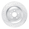 E-Line Drilled & Slotted Silver Brake Rotor, 2015-2018 Audi/Porsche/Volkswagen, Position: Rear Left - image 1