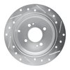 E-Line Drilled & Slotted Silver Brake Rotor, 2006-2012 Fits Multiple Makes/Models, Position: Rear Left - image 4