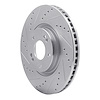 E-Line Drilled & Slotted Silver Brake Rotor, Fits Select Kia/Hyundai/Genesis, Position: Front Left