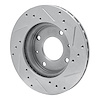 E-Line Drilled & Slotted Silver Brake Rotor, 1989-1998 Kia/Hyundai/Genesis, Position: Front Left - image 1