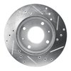 E-Line Drilled & Slotted Silver Brake Rotor, 1989-1998 Kia/Hyundai/Genesis, Position: Front Left - image 3