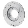 E-Line Drilled & Slotted Silver Brake Rotor, 1987-1999 Fits Multiple Makes/Models, Position: Front Left - image 2