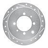 E-Line Drilled & Slotted Silver Brake Rotor, 1991-1993 Kia/Hyundai/Genesis, Position: Rear Right - image 1