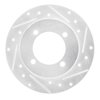 E-Line Drilled & Slotted Silver Brake Rotor, 1994-1996 Kia/Hyundai/Genesis, Position: Rear Right - image 4