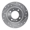 E-Line Drilled & Slotted Silver Brake Rotor, 1997-2006 Kia/Hyundai/Genesis, Position: Rear Left - image 2