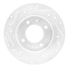 E-Line Drilled & Slotted Silver Brake Rotor, 1997-2006 Kia/Hyundai/Genesis, Position: Rear Right - image 3