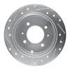 E-Line Drilled & Slotted Silver Brake Rotor, 1999-2006 Kia/Hyundai/Genesis, Position: Rear Right - image 2