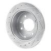 E-Line Drilled & Slotted Silver Brake Rotor, 1999-2006 Kia/Hyundai/Genesis, Position: Rear Right - image 4