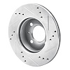 E-Line Drilled & Slotted Silver Brake Rotor, 2000-2002 Kia/Hyundai/Genesis, Position: Front Left - image 1