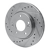 E-Line Drilled & Slotted Silver Brake Rotor, 2007-2010 Kia/Hyundai/Genesis, Position: Front Left - image 1