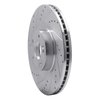 E-Line Drilled & Slotted Silver Brake Rotor, 2011-2017 Kia/Hyundai/Genesis, Position: Front Left - image 3