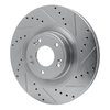E-Line Drilled & Slotted Silver Brake Rotor, 2011-2017 Kia/Hyundai/Genesis, Position: Front Right - image 2
