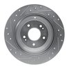 E-Line Drilled & Slotted Silver Brake Rotor, 2009-2020 Kia/Hyundai/Genesis, Position: Rear Right - image 4
