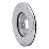 E-Line Drilled & Slotted Silver Brake Rotor, 2012-2017 Fits Multiple Makes/Models, Position: Front Left - image 1