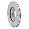 E-Line Drilled & Slotted Silver Brake Rotor, 2012-2017 Fits Multiple Makes/Models, Position: Front Right - image 1