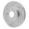 E-Line Drilled & Slotted Silver Brake Rotor, 2001-2006 Kia/Hyundai/Genesis, Position: Front Left - image 2