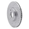 E-Line Drilled & Slotted Silver Brake Rotor, 2007-2012 Kia/Hyundai/Genesis, Position: Front Left - image 3