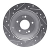 E-Line Drilled & Slotted Silver Brake Rotor, 2010-2021 Kia/Hyundai/Genesis, Position: Rear Right - image 1