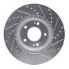 E-Line Drilled & Slotted Silver Brake Rotor, Fits Select Kia/Hyundai/Genesis, Position: Front Left - image 2