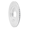 E-Line Drilled & Slotted Silver Brake Rotor, Fits Select Kia/Hyundai/Genesis, Position: Rear Right