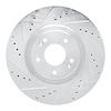 E-Line Drilled & Slotted Silver Brake Rotor, Fits Select Kia/Hyundai/Genesis, Position: Front Left - image 1