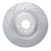 E-Line Drilled & Slotted Silver Brake Rotor, Fits Select Kia/Hyundai/Genesis, Position: Front Left - image 1