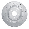 E-Line Drilled & Slotted Silver Brake Rotor, Fits Select Kia/Hyundai/Genesis, Position: Front Right - image 1