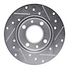 E-Line Drilled & Slotted Silver Brake Rotor, 1966-1992 Fits Multiple Makes/Models, Position: Front Left, Rear Left - image 1